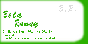 bela ronay business card